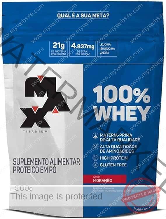 100-Whey-900G-Refil-Morango-Max-Titanium-Max-Titanium.jpg 100% Whey - 900G Refil Morango - Max Titanium, Max Titanium - Imagem 1