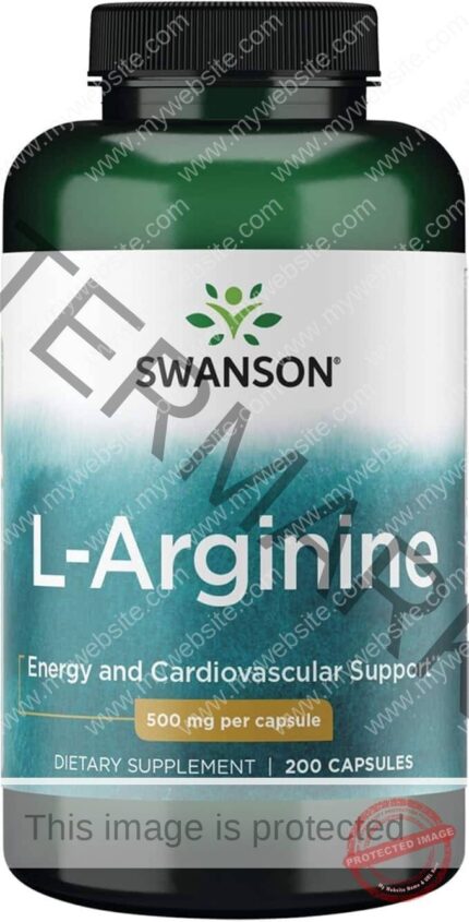 L-Arginina 500mg Swanson 200 Cápsulas Importado